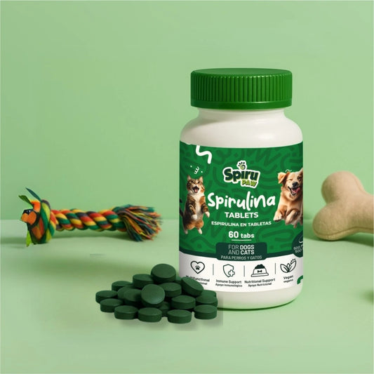 Espirulina en tabletas SPIRU PAW para perros y gatos 60 unidades + ENVÍO GRATIS EN BOGOTÁ