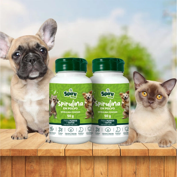 Pack x2 Espirulina en polvo SPIRU PAW para perros y gatos 60 unidades
