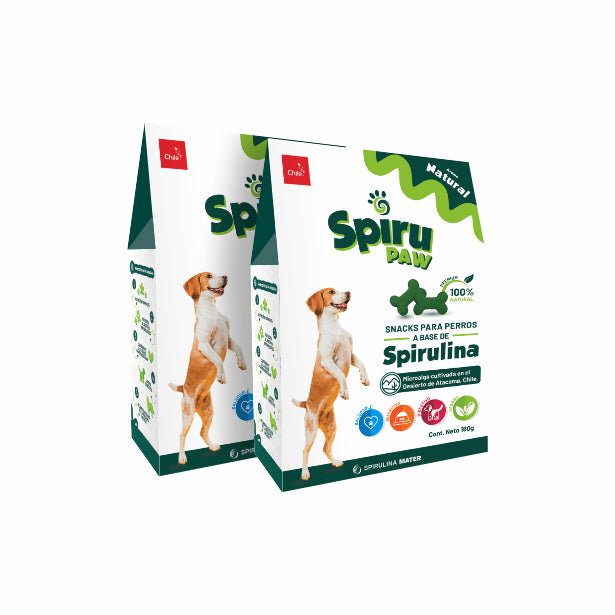 2 Snack para perros a base de Espirulina SPIRU PAW 180g C/U