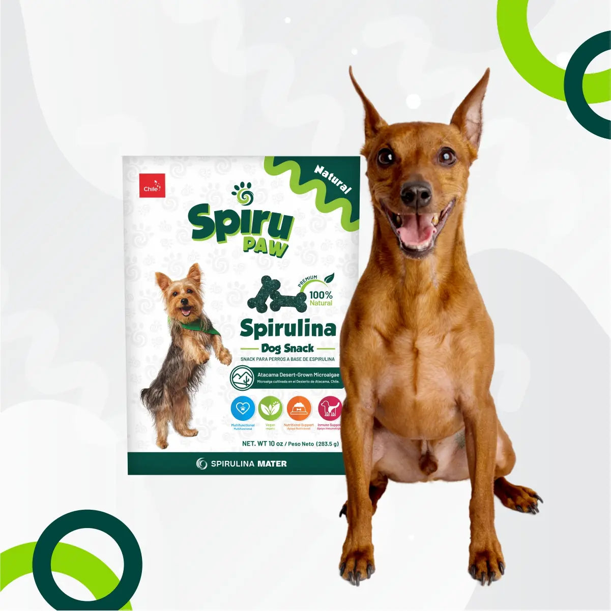 Snack para perros a base de Espirulina SPIRU PAW 226g