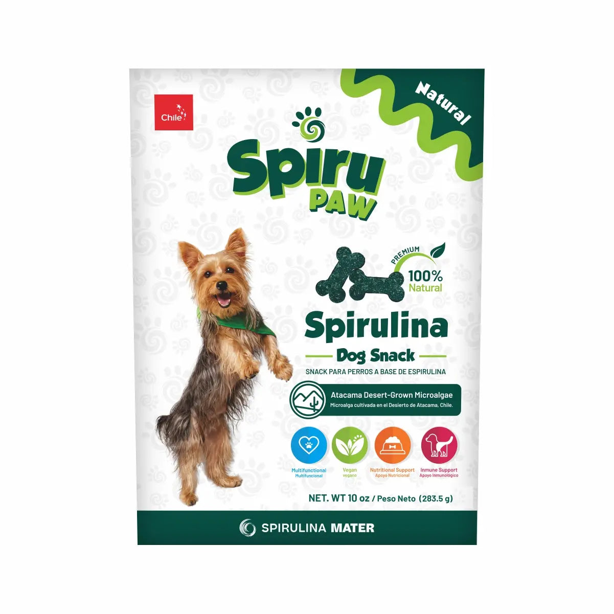 Snack para perros a base de Espirulina SPIRU PAW 226g
