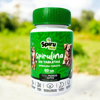 Espirulina en tabletas SPIRU PAW para perros y gatos 60 unidades