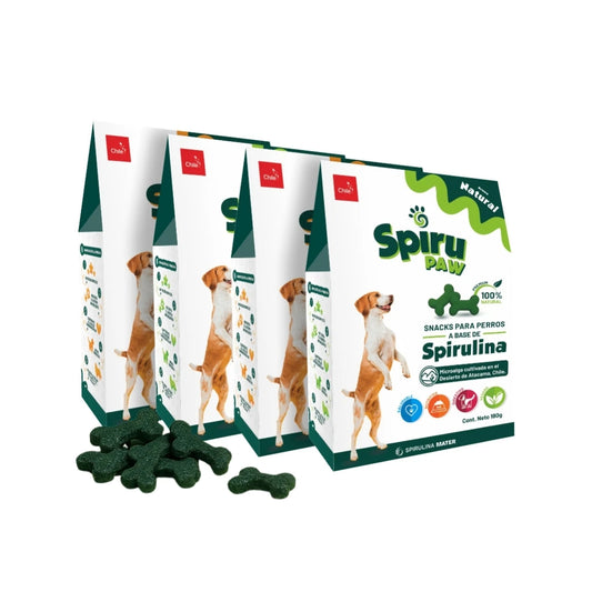 Pack x4 Snack a base de Espirulina SPIRU PAW para perros 180g C/U + ENVÍO GRATIS A TODO EL PAÍS
