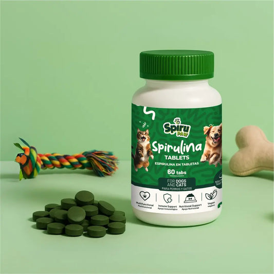 Pack x2 Espirulina en tabletas SPIRU PAW para perros y gatos 60 unidades + ENVÍO GRATIS EN BOGOTÁ