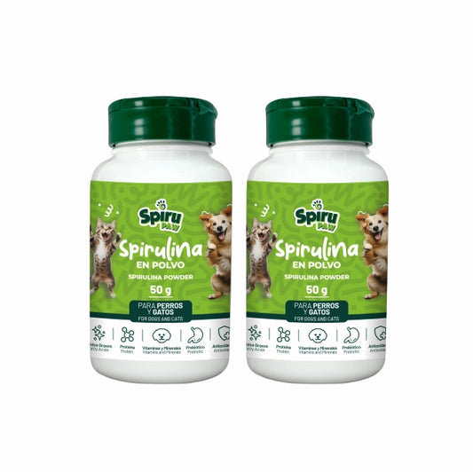 Pack x2 Espirulina en polvo SPIRU PAW para perros y gatos 60 unidades