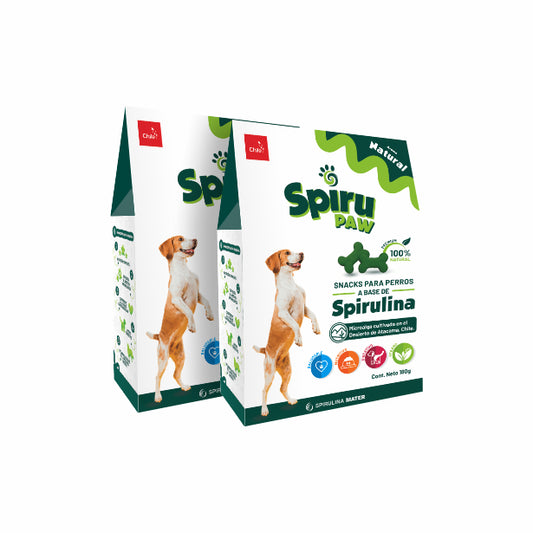 2 Snack para perros a base de Espirulina SPIRU PAW 180g C/U