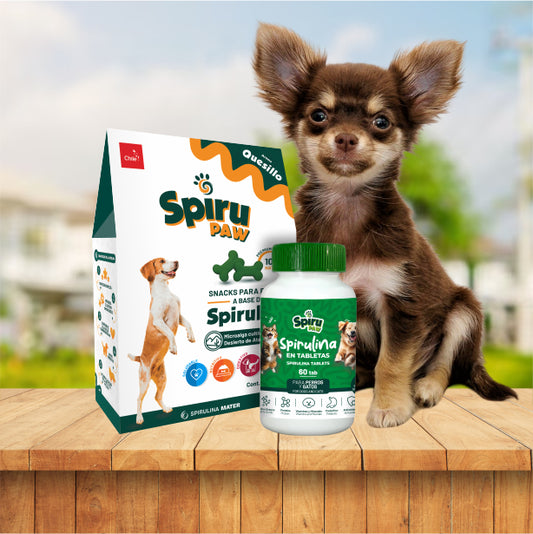 Espirulina en tabletas + Snack para perros a base de Espirulina