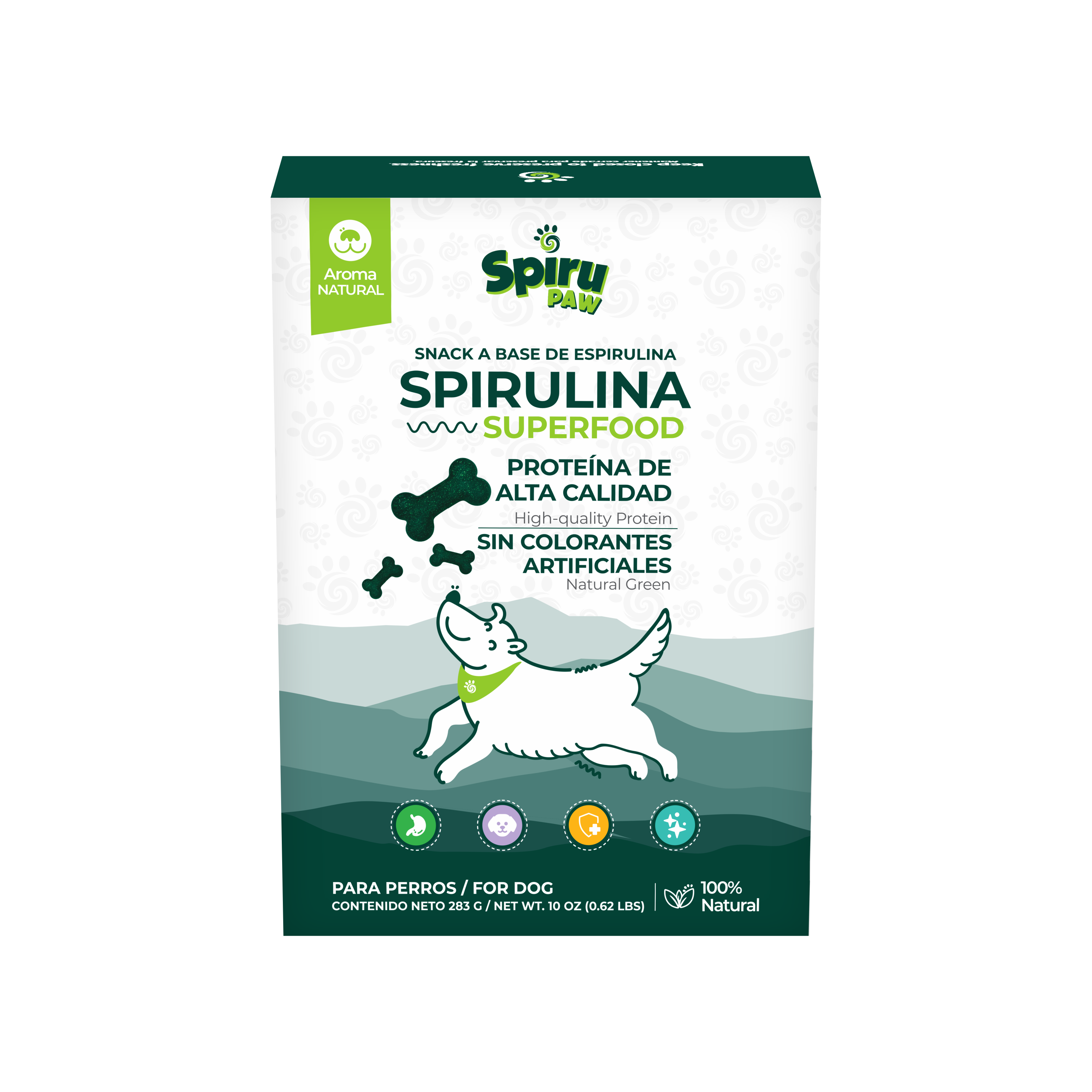 Snack para perros a base de Espirulina SPIRU PAW 283 g